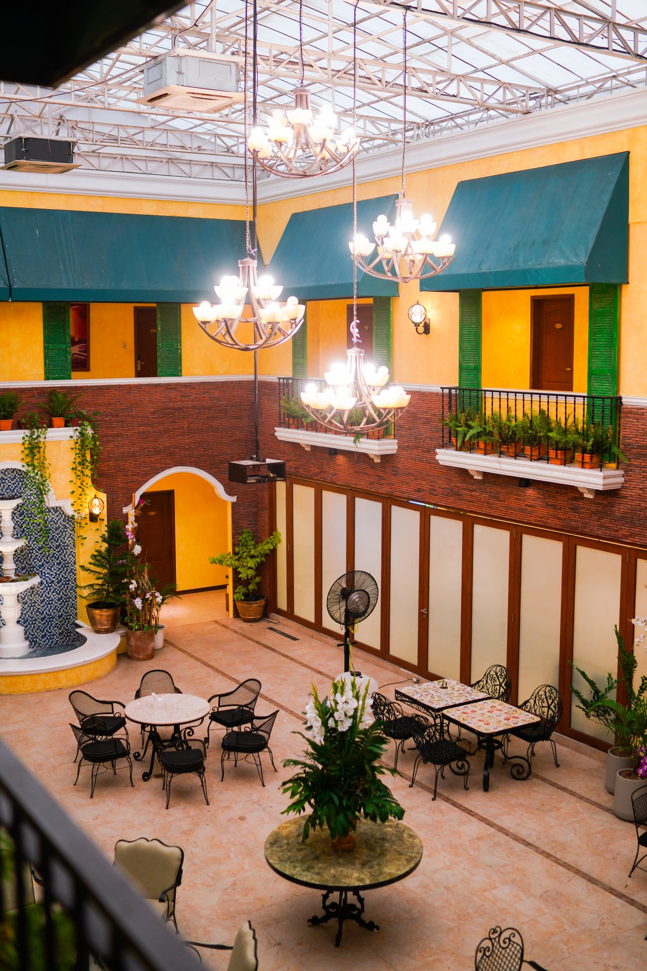 Hotel exterior patio